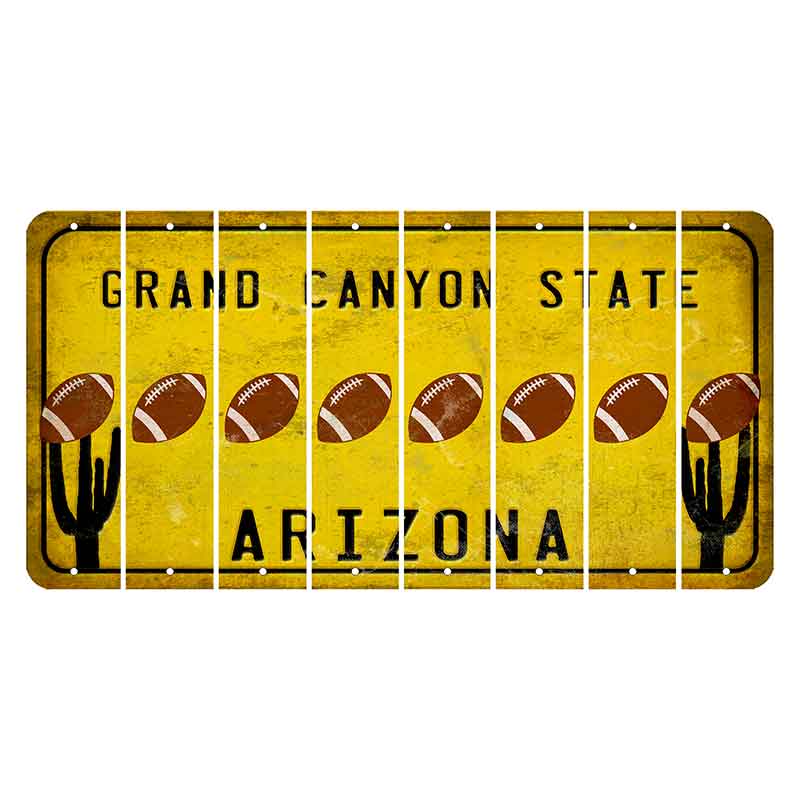 Arizona Yellow Cut License Plate Strips (Set of 8)