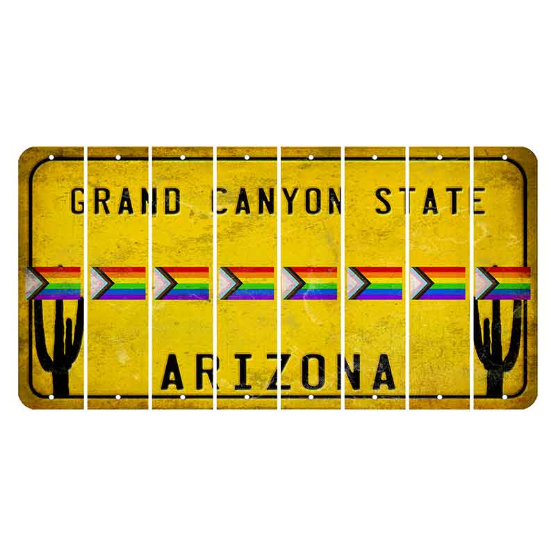 Arizona Yellow Cut License Plate Strips (Set of 8) Latte