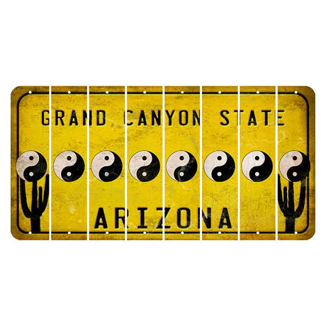 Arizona Yellow Cut License Plate Strips (Set of 8)