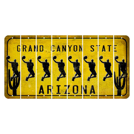 Arizona Yellow Cut License Plate Strips (Set of 8)