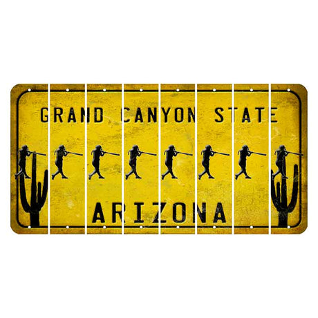 Arizona Yellow Cut License Plate Strips (Set of 8)