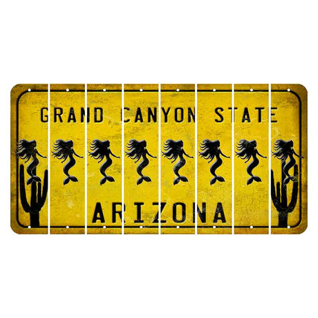 Arizona Yellow Cut License Plate Strips (Set of 8)