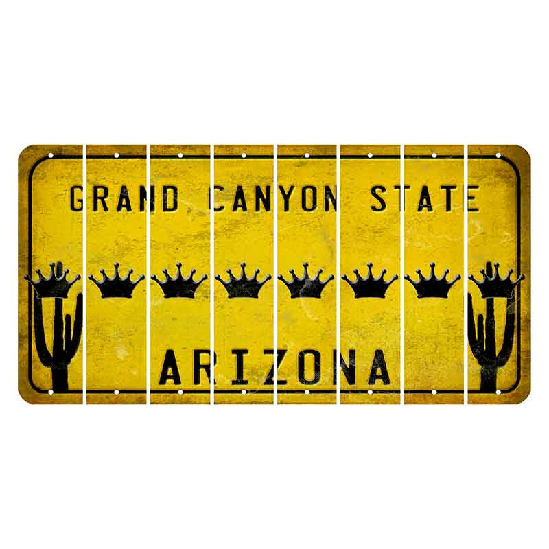 Arizona Yellow Cut License Plate Strips (Set of 8)