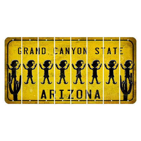 Arizona Yellow Cut License Plate Strips (Set of 8)