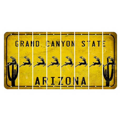 Arizona Yellow Cut License Plate Strips (Set of 8)