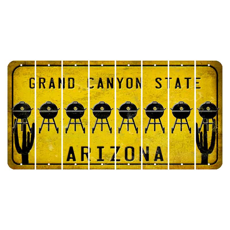 Arizona Yellow Cut License Plate Strips (Set of 8)