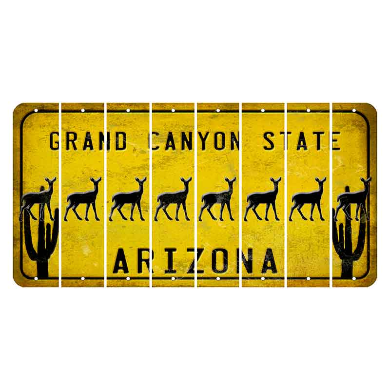 Arizona Yellow Cut License Plate Strips (Set of 8) Dirtbike Rider