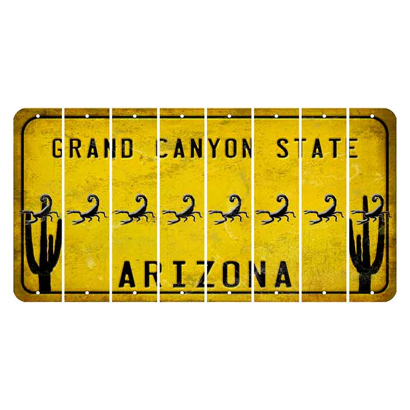 Arizona Yellow Cut License Plate Strips (Set of 8)