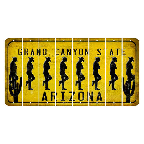 Arizona Yellow Cut License Plate Strips (Set of 8)