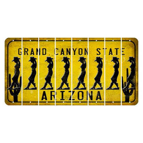 Arizona Yellow Cut License Plate Strips (Set of 8)