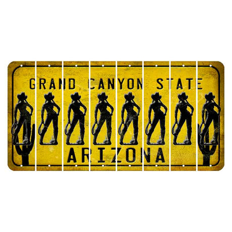 Arizona Yellow Cut License Plate Strips (Set of 8)