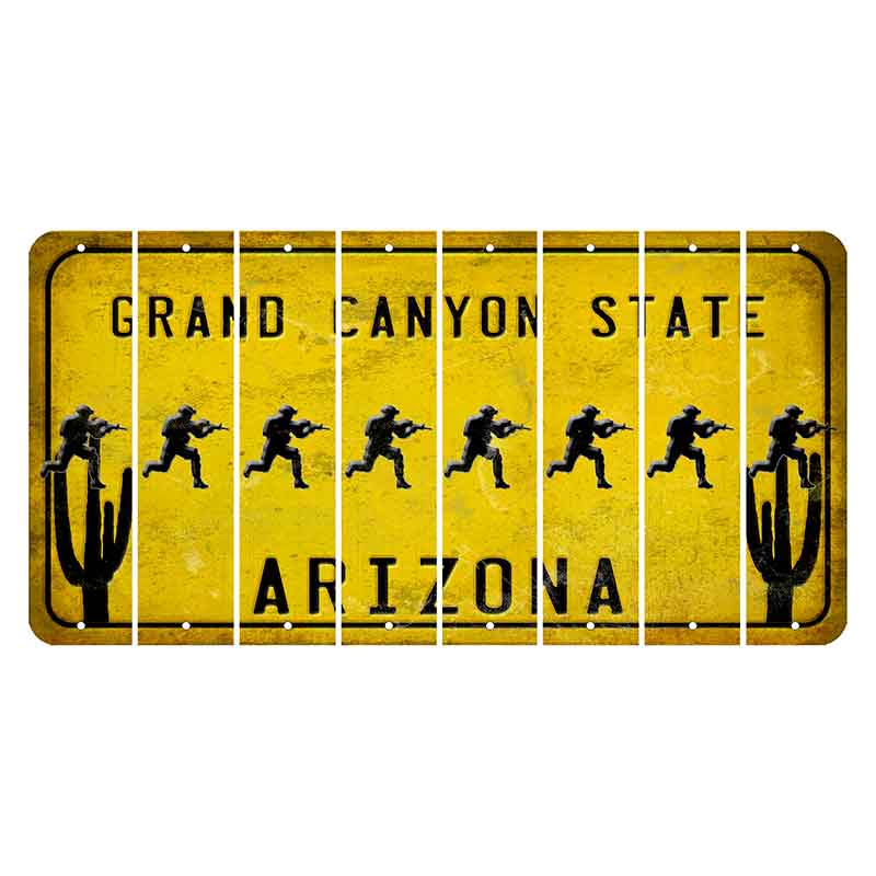 Arizona Yellow Cut License Plate Strips (Set of 8) Softball Batter
