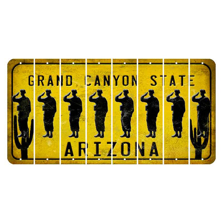 Arizona Yellow Cut License Plate Strips (Set of 8)