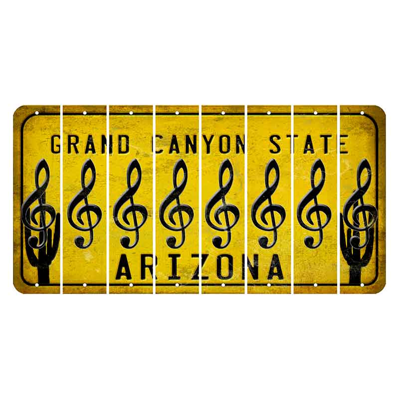 Arizona Yellow Cut License Plate Strips (Set of 8)