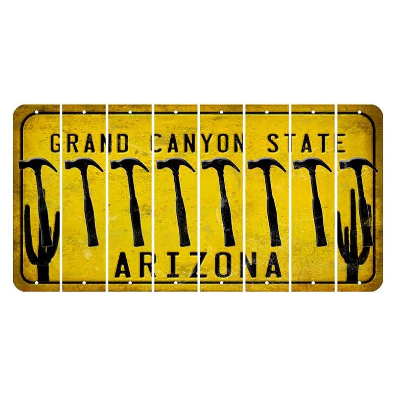 Arizona Yellow Cut License Plate Strips (Set of 8)