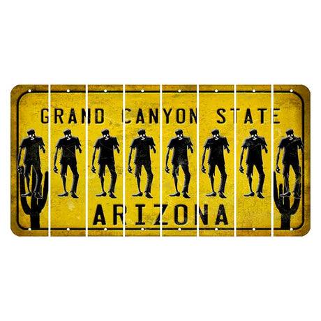 Arizona Yellow Cut License Plate Strips (Set of 8)