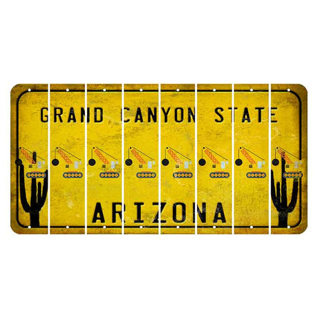 Arizona Yellow Cut License Plate Strips (Set of 8)