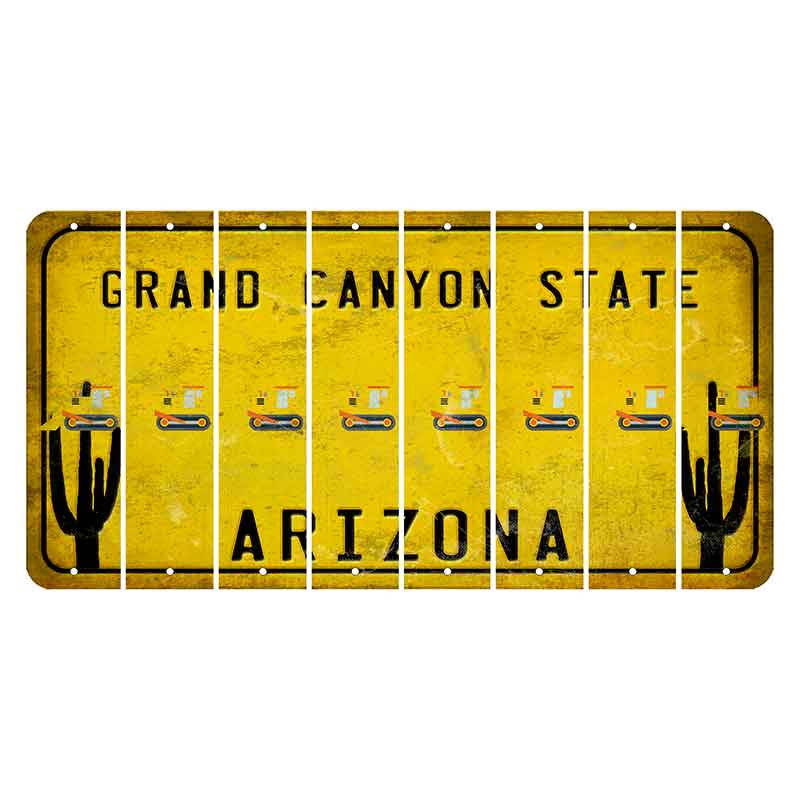 Arizona Yellow Cut License Plate Strips (Set of 8)