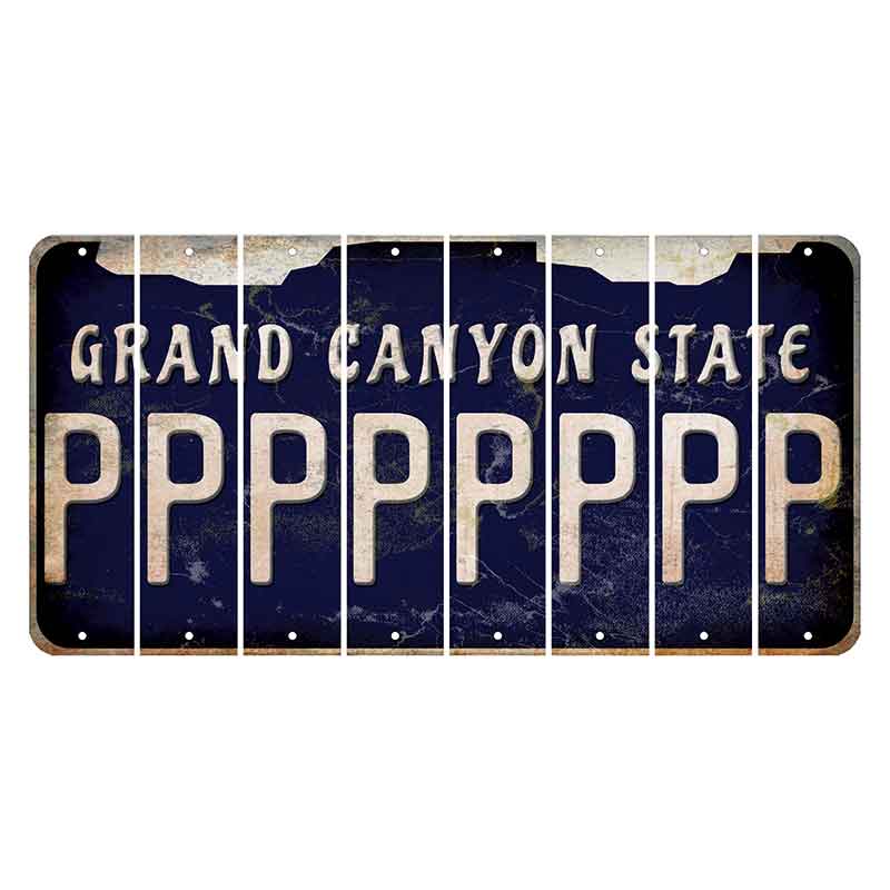 Arizona Navy Cut License Plate Strips (Set of 8)