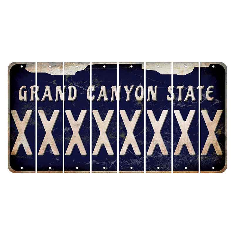 Arizona Navy Cut License Plate Strips (Set of 8) X