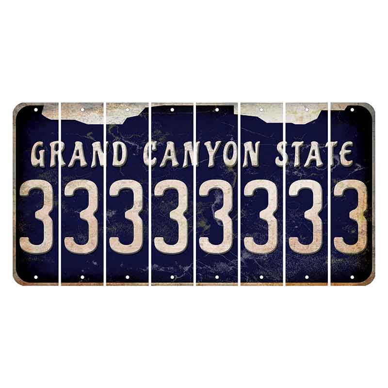 Arizona Navy Cut License Plate Strips (Set of 8)