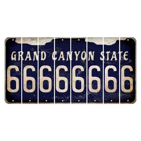 Arizona Navy Cut License Plate Strips (Set of 8)