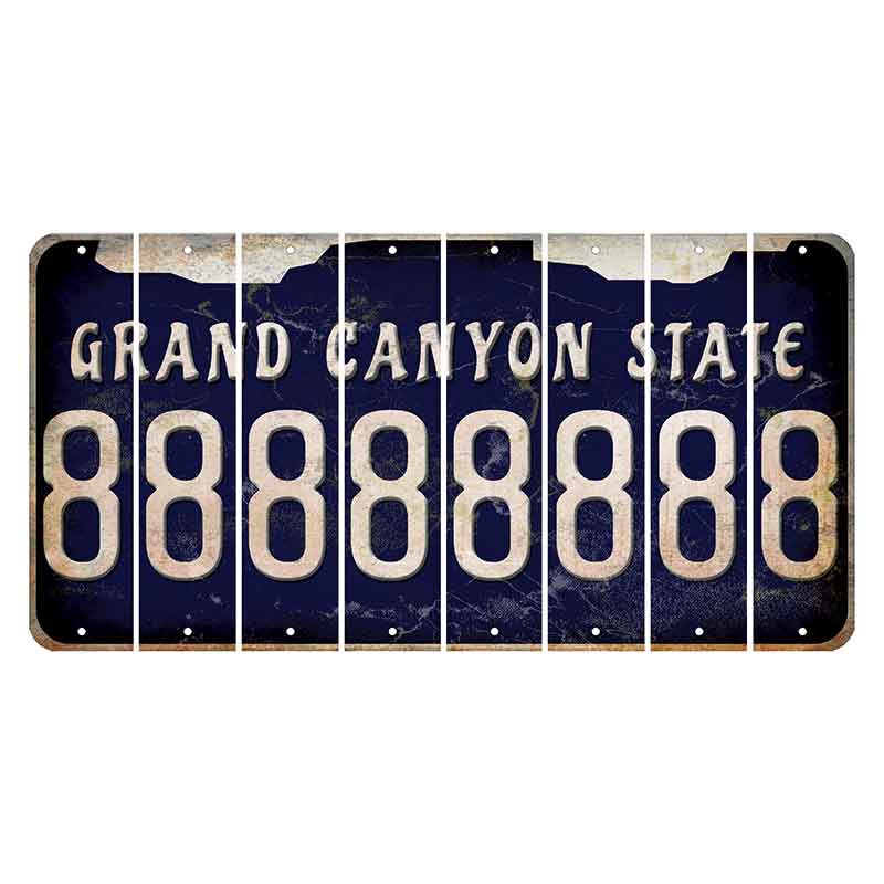 Arizona Navy Cut License Plate Strips (Set of 8)