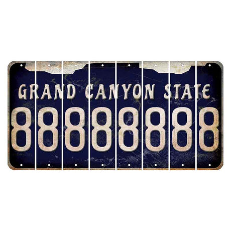 Arizona Navy Cut License Plate Strips (Set of 8)