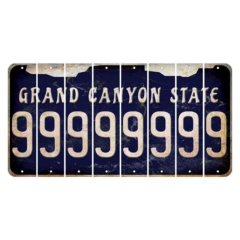 Arizona Navy Cut License Plate Strips (Set of 8)