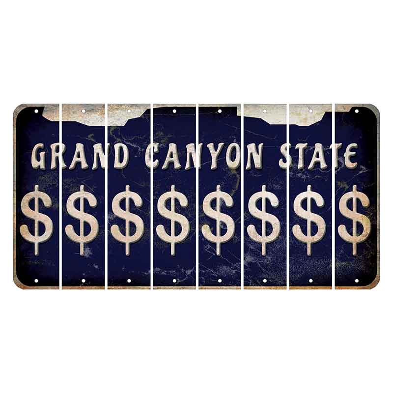 Arizona Navy Cut License Plate Strips (Set of 8)