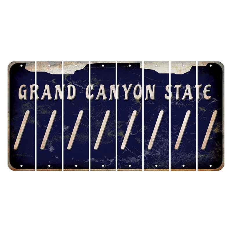 Arizona Navy Cut License Plate Strips (Set of 8)