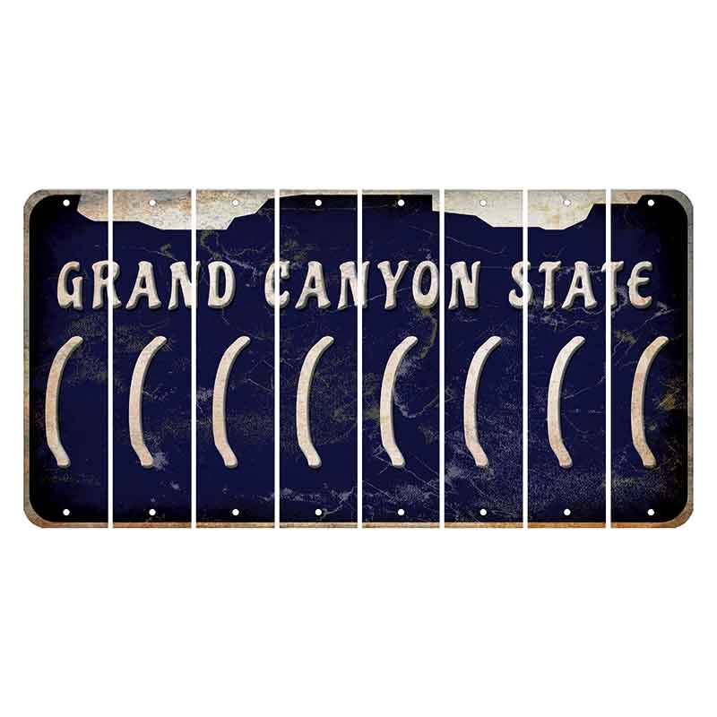 Arizona Navy Cut License Plate Strips (Set of 8)