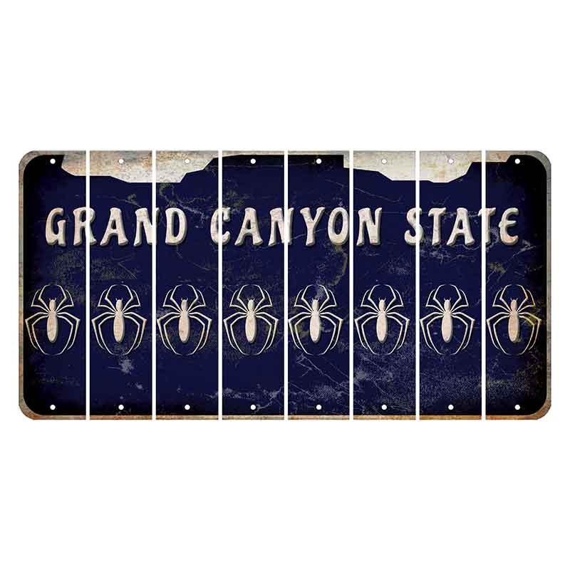 Arizona Navy Cut License Plate Strips (Set of 8) Spider