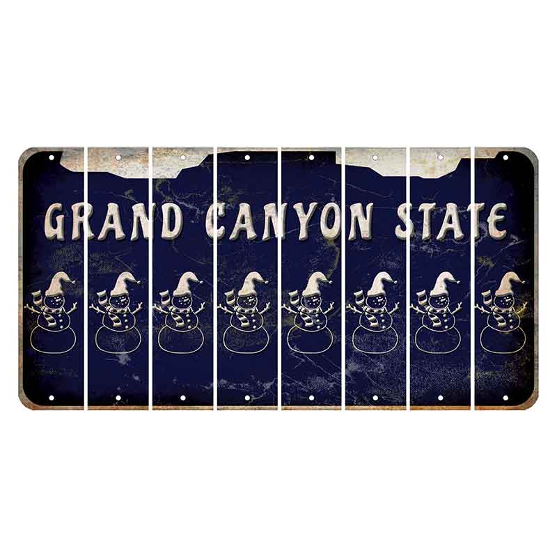 Arizona Navy Cut License Plate Strips (Set of 8) Snowman