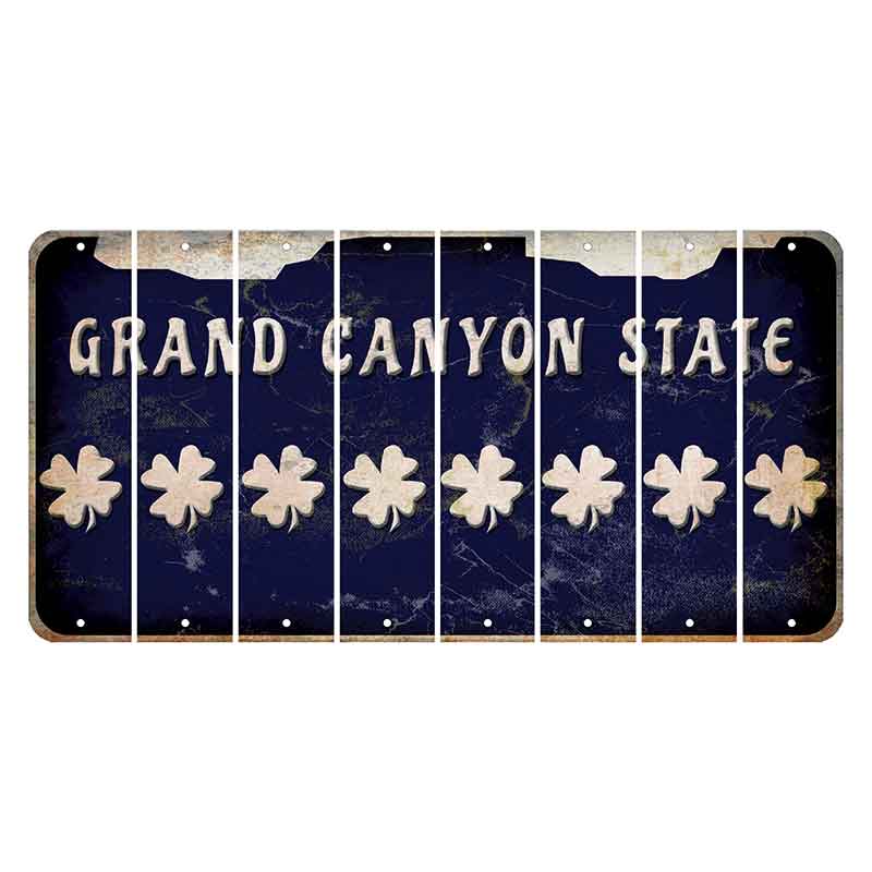 Arizona Navy Cut License Plate Strips (Set of 8) Shamrock