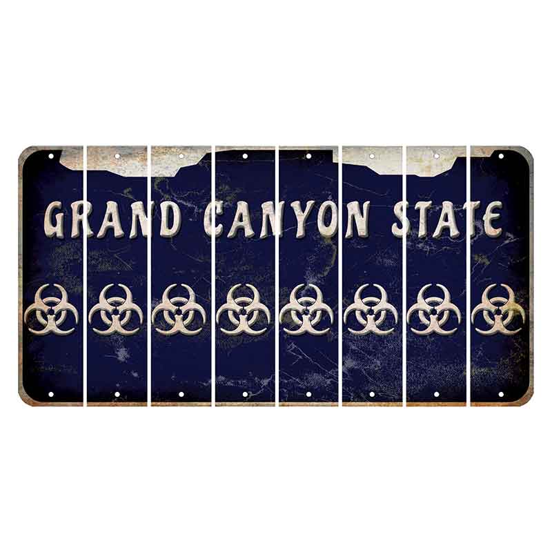 Arizona Navy Cut License Plate Strips (Set of 8) Radioactive