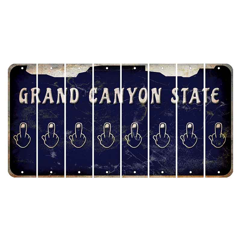Arizona Navy Cut License Plate Strips (Set of 8) Middle Finger
