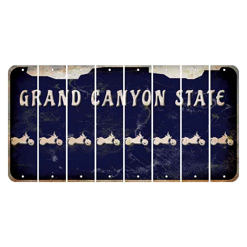 Arizona Navy Cut License Plate Strips (Set of 8) Motorcycle