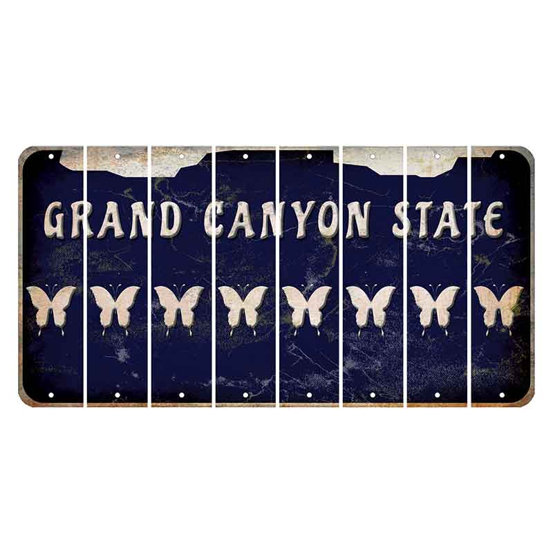 Arizona Navy Cut License Plate Strips (Set of 8) Butterfly