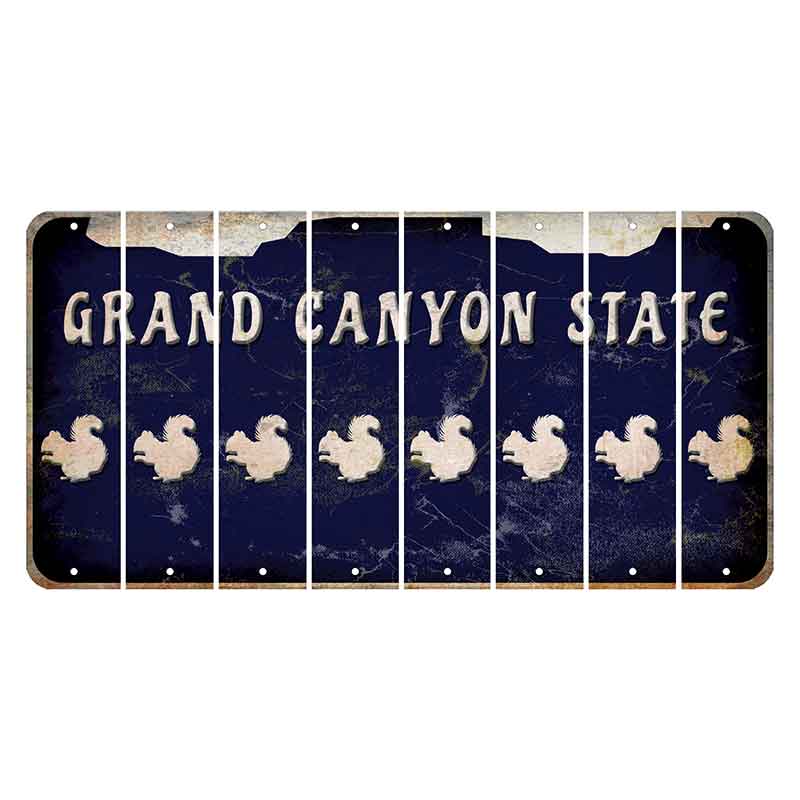 Arizona Navy Cut License Plate Strips (Set of 8) Squirrel