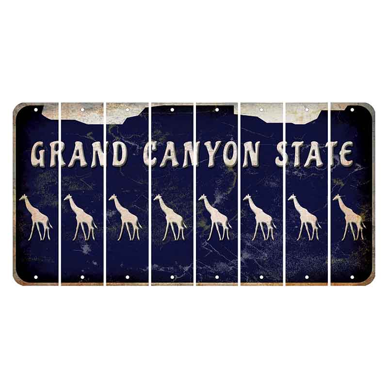 Arizona Navy Cut License Plate Strips (Set of 8) Giraffe