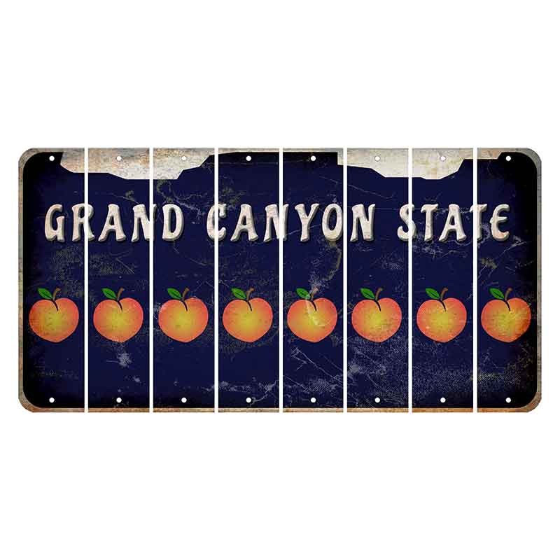 Arizona Navy Cut License Plate Strips (Set of 8) Peach