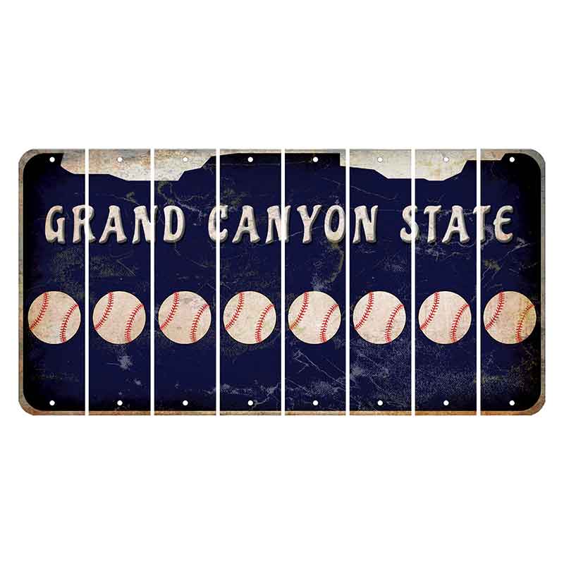 Arizona Navy Cut License Plate Strips (Set of 8) Baseball