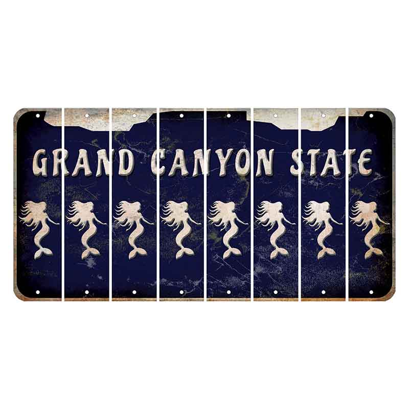 Arizona Navy Cut License Plate Strips (Set of 8)