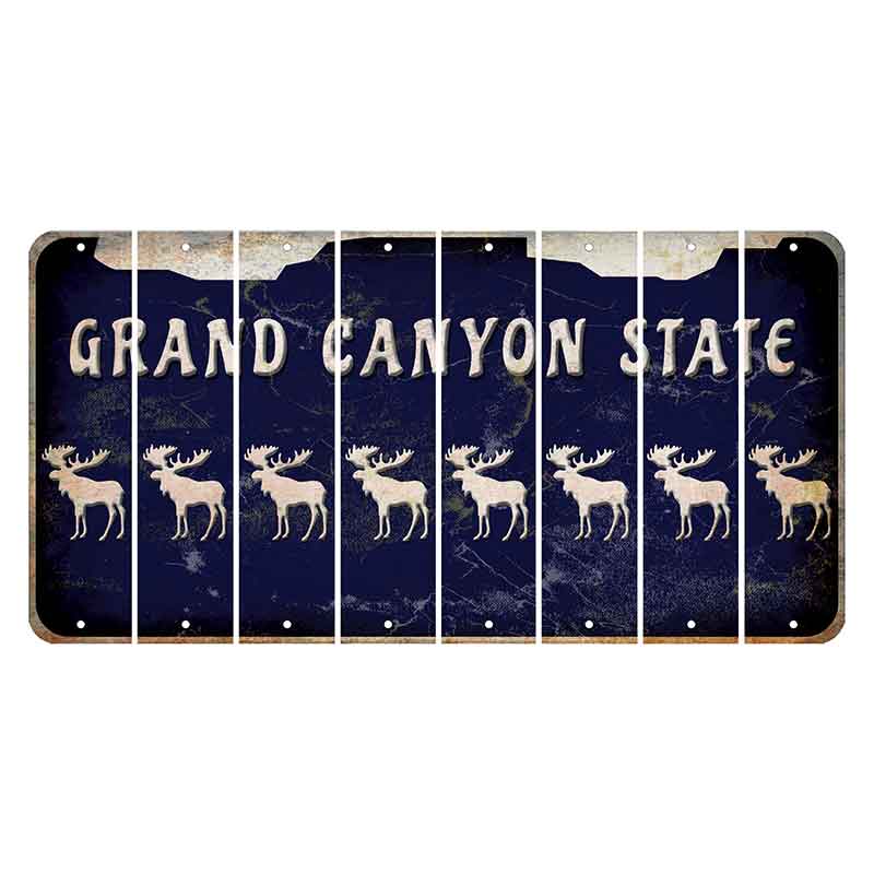 Arizona Navy Cut License Plate Strips (Set of 8) Moose