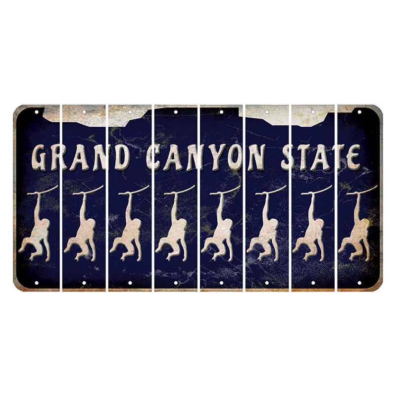 Arizona Navy Cut License Plate Strips (Set of 8) Monkey