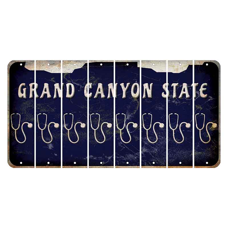 Arizona Navy Cut License Plate Strips (Set of 8) Stethoscope