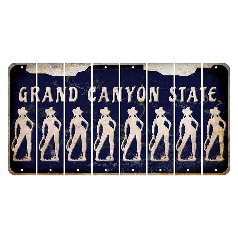 Arizona Navy Cut License Plate Strips (Set of 8)