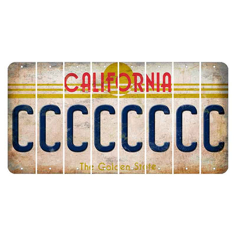 California The Golden State Cut License Plate Strips (Set of 8)