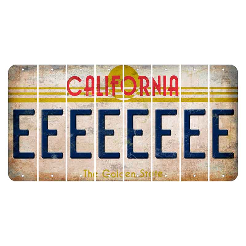 California The Golden State Cut License Plate Strips (Set of 8)